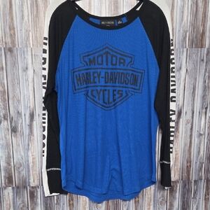 Harley-Davidson Blue and Black  Shirt Size XL